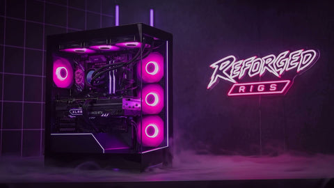 Reforged Rigs gaming PC homepage b-roll poster